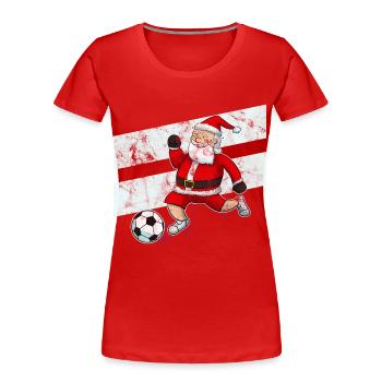 Football Santa Claus footballer Christmas storm - Women's Premium Organic T-Shirt - red - Front - Mia (176cm)