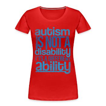 Autismus - Frauen Premium Bio T-Shirt - Rot - Vorne - Mia (176cm)