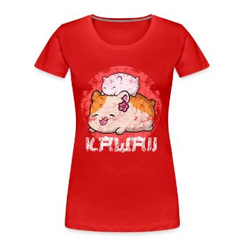Kawaii hamster japanimation tendance de la mode - T-shirt bio Premium Femme - rouge - Devant - Mia (176cm)