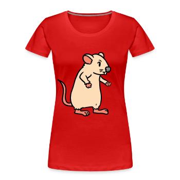 Maus Nager Tiere Ratte Haustiere Schädling - Frauen Premium Bio T-Shirt - Rot - Vorne - Mia (176cm)