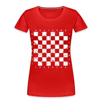 Chessboard Schachbrett Kostüm - Frauen Premium Bio T-Shirt - Rot - Vorne - Mia (176cm)