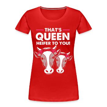 Kuh Schädel Kühe Kuhglocke Freundin Königin - Frauen Premium Bio T-Shirt - Rot - Vorne - Mia (176cm)