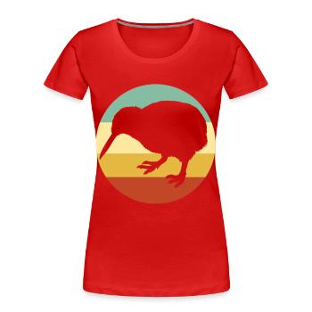 kiwi-vogel Kiwi Vogel - Frauen Premium Bio T-Shirt - Rot - Vorne - Mia (176cm)