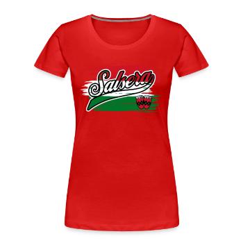 Salsa Dancer Salsera Hongrie Salsera Magyarország - T-shirt bio Premium Femme - rouge - Devant - Mia (176cm)