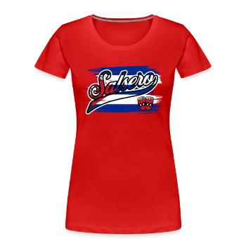 Kuba Salsa Dancer Salsero Kuba Flagge - Frauen Premium Bio T-Shirt - Rot - Vorne - Mia (176cm)