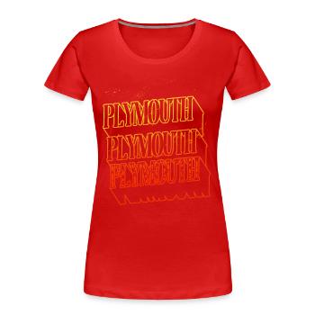 Plymouth England UK Stadt Skyline Heimat Schrift - Frauen Premium Bio T-Shirt - Rot - Vorne - Mia (176cm)