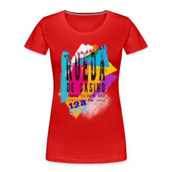 Rueda de Casino Salsa Salsa Dance - Frauen Premium Bio T-Shirt - Rot - Vorne - Mia (176cm)