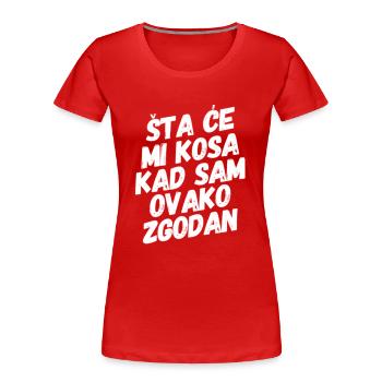 Jugo Balkan Zgodan - Frauen Premium Bio T-Shirt - Rot - Vorne - Mia (176cm)