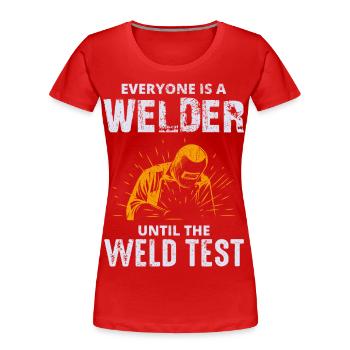 Schweißschweißer Metallbau Eisenarbeiter - Frauen Premium Bio T-Shirt - Rot - Vorne - Mia (176cm)