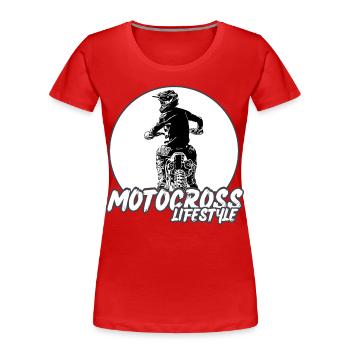 Motocross / Enduro / Freestyle mx / Dirtbike retro - Frauen Premium Bio T-Shirt - Rot - Vorne - Mia (176cm)