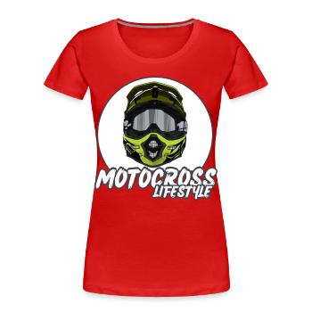 Motocross / Enduro / Freestyle mx / Dirtbike retro - Frauen Premium Bio T-Shirt - Rot - Vorne - Mia (176cm)