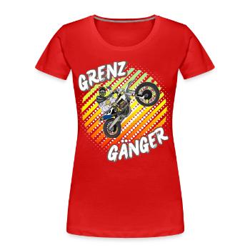 Motocross / Enduro / Freestyle mx / Dirtbike retro - Frauen Premium Bio T-Shirt - Rot - Vorne - Mia (176cm)