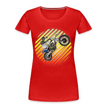 Motocross / Enduro / Freestyle mx / Dirtbike retro - Frauen Premium Bio T-Shirt - Rot - Vorne - Mia (176cm)