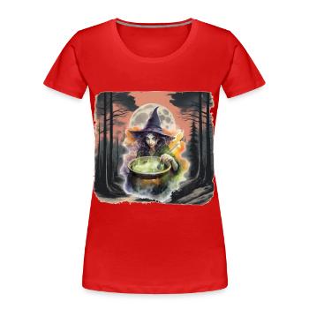 Sorcière de la forêt Halloween conte de fées personnage enfant - T-shirt bio Premium Femme - rouge - Devant - Mia (176cm)