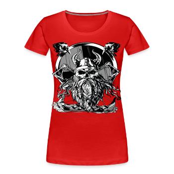 Odin Göttervater - Wikinger Geschenk - Frauen Premium Bio T-Shirt - Rot - Vorne - Mia (176cm)