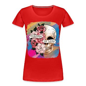 Valentinstag Für immer verliebt - Frauen Premium Bio T-Shirt - Rot - Vorne - Mia (176cm)