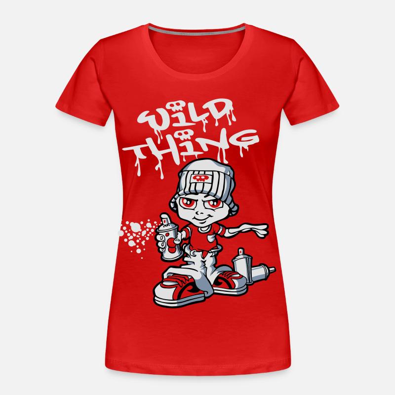 Junge Graffiti-flex - Frauen Premium Bio T-Shirt - Rot