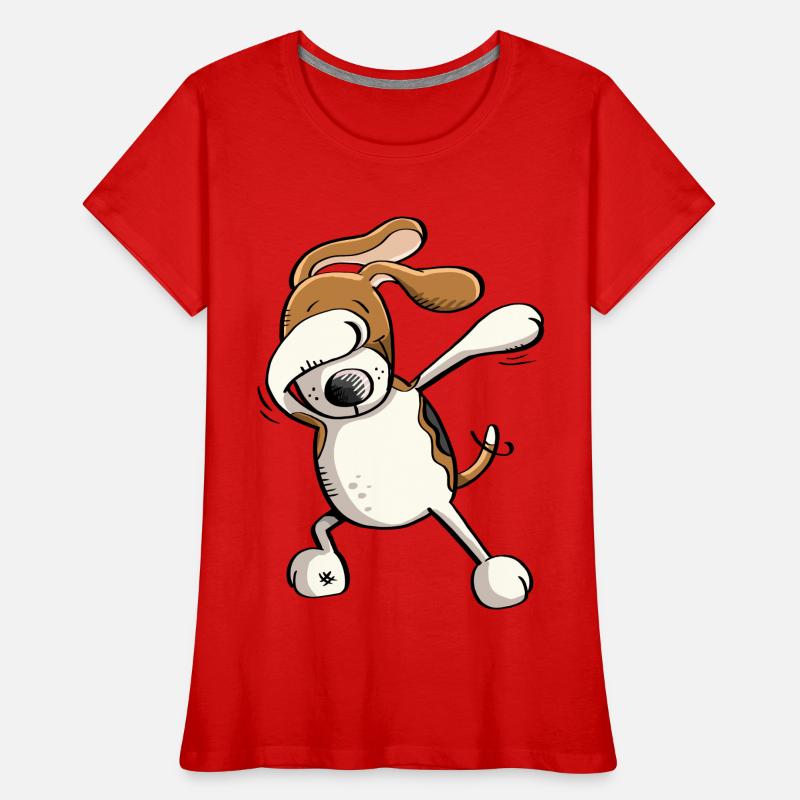 Funny Dab Dance Beagle Dog Comic Gift Women's Premium Organic T-Shirt