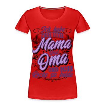 Mama Oma - Frauen Premium Bio T-Shirt - Rot - Vorne - Mia (176cm)