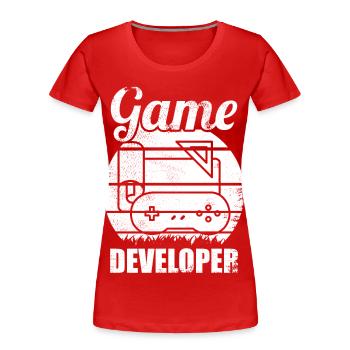 Spiele Entwickler - Frauen Premium Bio T-Shirt - Rot - Vorne - Mia (176cm)
