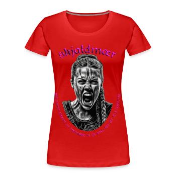 Shieldmaiden - Guerrier viking nordique SW - T-shirt bio Premium Femme - rouge - Devant - Mia (176cm)