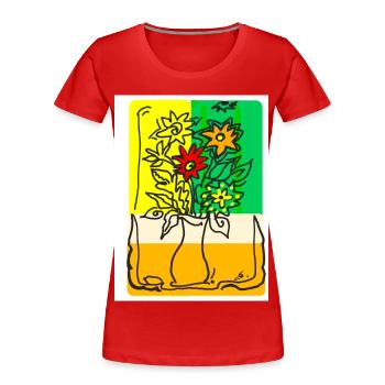 EC Flowers I Holiday I Gift I Summer I Mother's Day - Women's Premium Organic T-Shirt - red - Front - Mia (176cm)