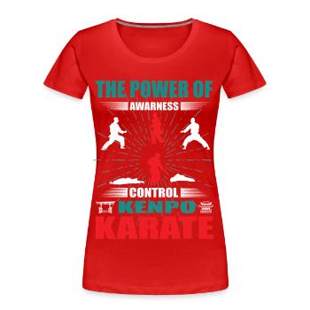 Kenpo Karate Zanshin Design - Women's Premium Organic T-Shirt - red - Front - Mia (176cm)