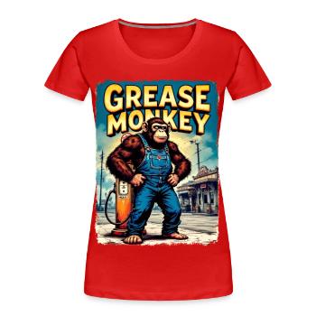 GreaseMonkey Retro Street Art - Frauen Premium Bio T-Shirt - Rot - Vorne - Mia (176cm)