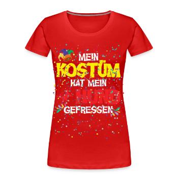 My costume has eaten my dog Carnival - Women's Premium Organic T-Shirt - red - Front - Mia (176cm)