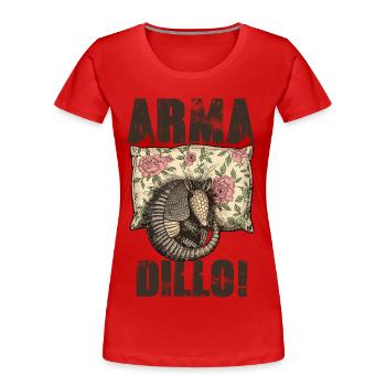 Gürteltier, Gürteltier, Vintage Ornate Gürteltier - Frauen Premium Bio T-Shirt - Rot - Vorne - Mia (176cm)