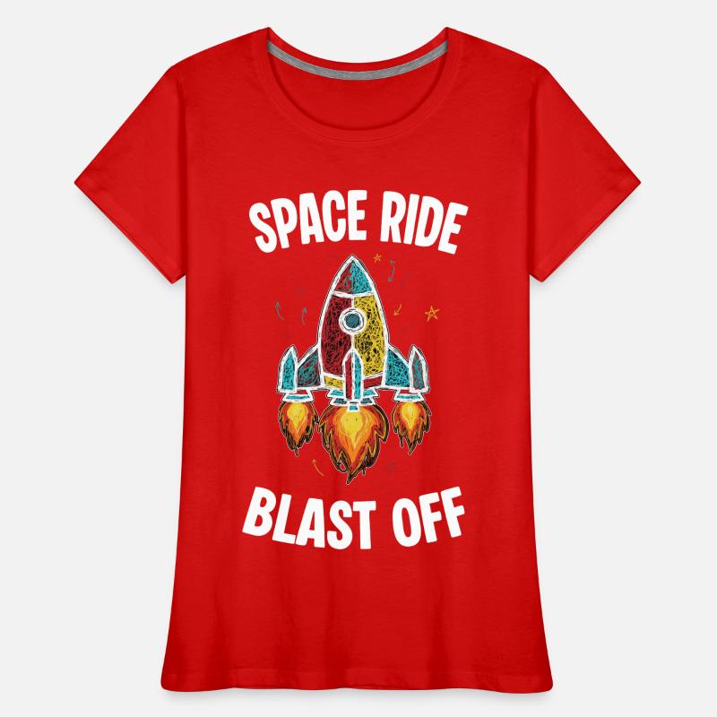 Fusée Espace Retro Scribble Blast Off T-shirt bio Premium Femme