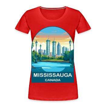 Mississauga, Kanada Absolute Towers Reisekunst - Frauen Premium Bio T-Shirt - Rot - Vorne - Mia (176cm)