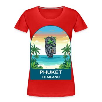 Phuket Thailand James  Bond Island Travel Design - T-shirt bio Premium Femme - rouge - Devant - Mia (176cm)