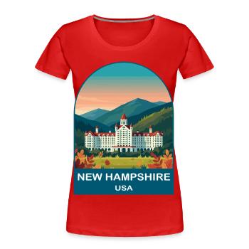 New Hampshire USA Vintage Poster Art - Women's Premium Organic T-Shirt - red - Front - Mia (176cm)