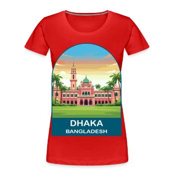 Dhaka Bangladesh Ahsan Manzil Vintage Travel Poste - Women's Premium Organic T-Shirt - red - Front - Mia (176cm)