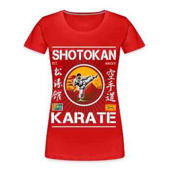 Shotokan Karate Design avec kanji pour Karateka - T-shirt bio Premium Femme - rouge - Devant - Mia (176cm)