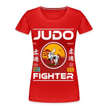 Judo Kanji Design – Cooles Shirt für Judoka - Frauen Premium Bio T-Shirt - Rot - Vorne - Mia (176cm)
