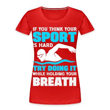 Dictons drôles de nageurs et conception de clubs de natation - T-shirt bio Premium Femme - rouge - Devant - Mia (176cm)