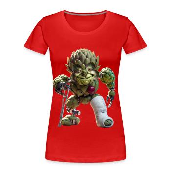 Artichoke Warrior - Women's Premium Organic T-Shirt - red - Front - Mia (176cm)