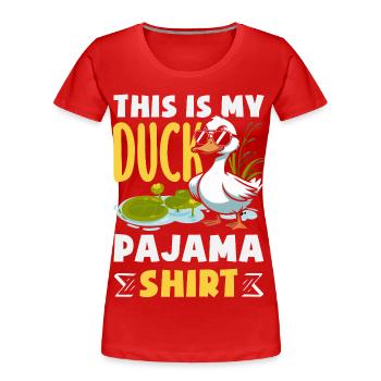 Motifs drôles de canards Citons amoureux de canards - T-shirt bio Premium Femme - rouge - Devant - Mia (176cm)