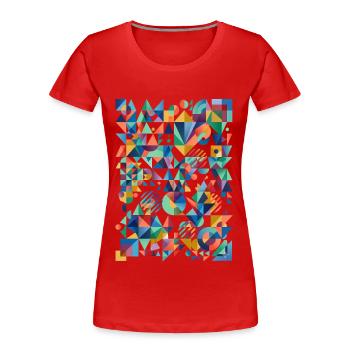 Abstract color mosaic - Women's Premium Organic T-Shirt - red - Front - Mia (176cm)