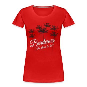 Palmiers Bordeaux - T-shirt bio Premium Femme - rouge - Devant - Mia (176cm)