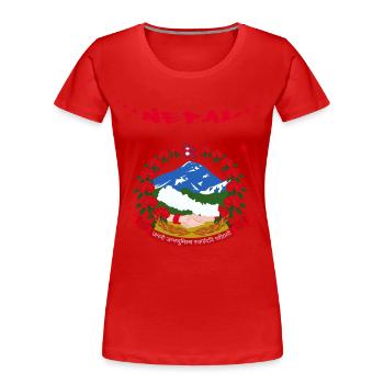 Nepal - Frauen Premium Bio T-Shirt - Rot - Vorne - Mia (176cm)
