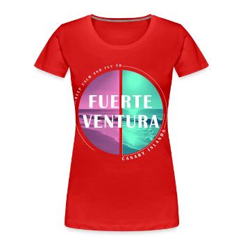 Fuerteventura Îles Canaries Îles Canaries Été - T-shirt bio Premium Femme - rouge - Devant - Mia (176cm)