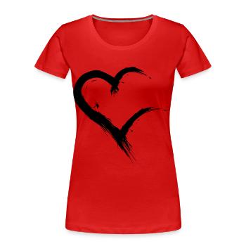 Herz unvollständig offen Schwarz Design Vektor - Frauen Premium Bio T-Shirt - Rot - Vorne - Mia (176cm)
