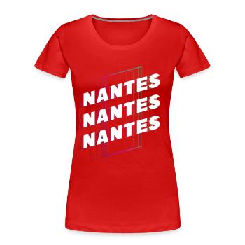 Nantes Frankreich Stadt Schrift Skyline Heimat - Frauen Premium Bio T-Shirt - Rot - Vorne - Mia (176cm)