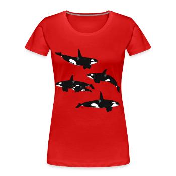 Killer whale range - Women's Premium Organic T-Shirt - red - Front - Mia (176cm)
