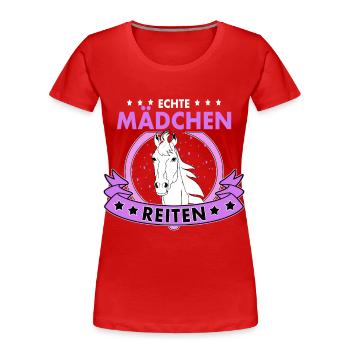 Real girls riding horses riding - Women's Premium Organic T-Shirt - red - Front - Mia (176cm)