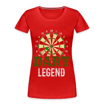 Dart Legend Darts Player Bullseye - Frauen Premium Bio T-Shirt - Rot - Vorne - Mia (176cm)