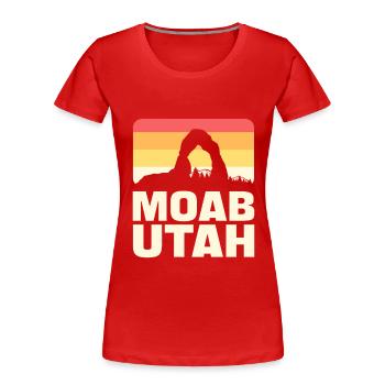 Moab Utah Vitange Mountain - Frauen Premium Bio T-Shirt - Rot - Vorne - Mia (176cm)